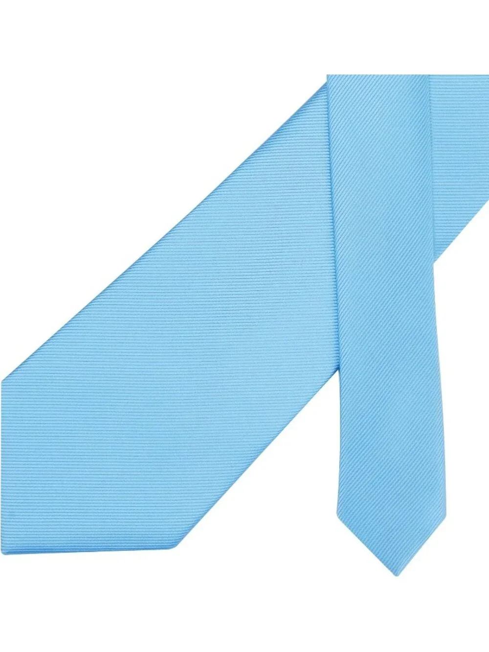 Mens Light Blue Solid Twill Textured Woven Silk Formal Necktie For Wedding Dress